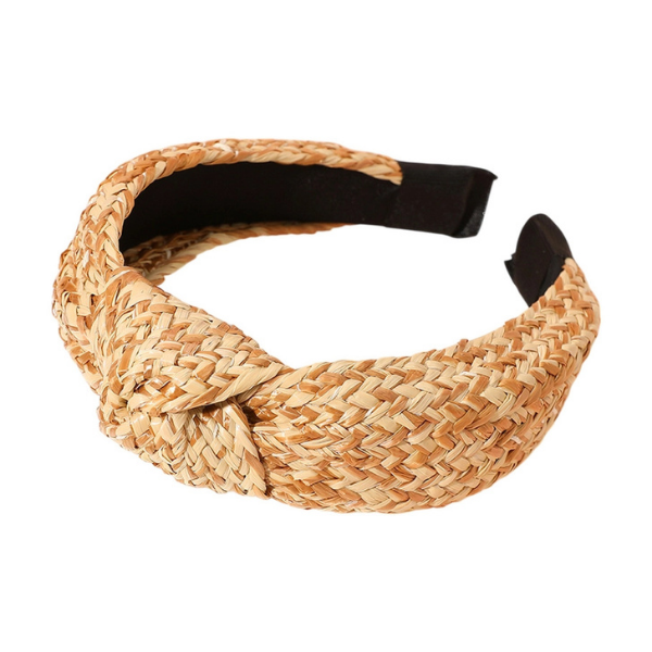 Woven Raffia Top Knot Headband