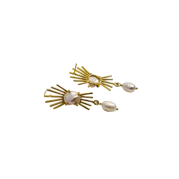 Pearl Ray Statement Earrings