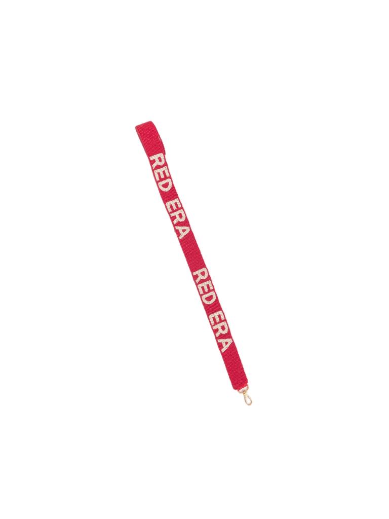 Red Era Beaded Purse Strap