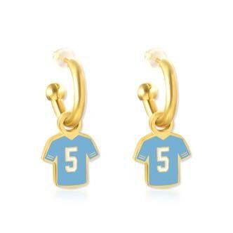 Kansas City #5 Jersey Huggie Hoop Earrings