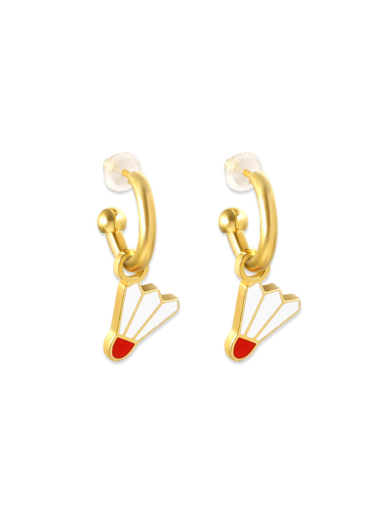 Kansas City Shuttlecock Huggie Hoop Earrings