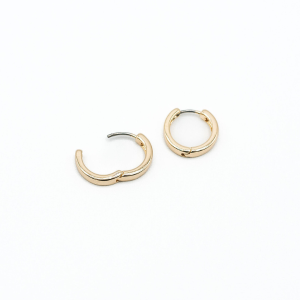 LA Gold Plated Small Flat Hoop Huggie Earring