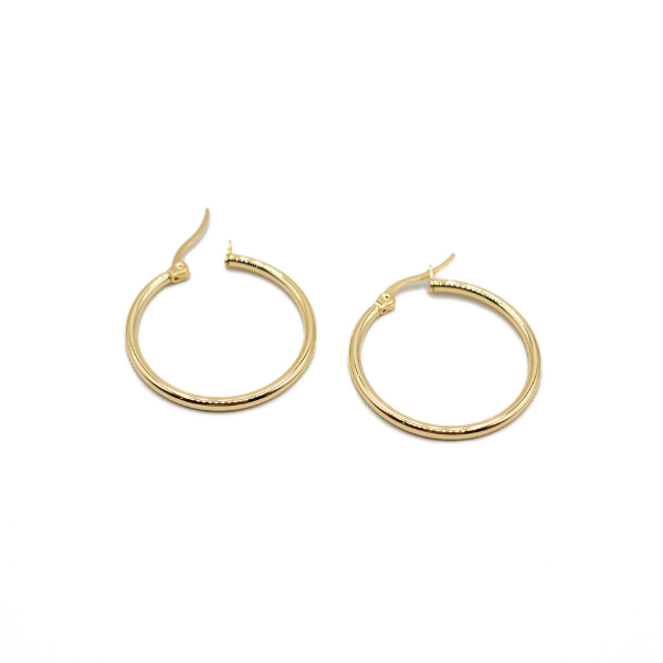 LA 18K Gold Plated 30mm Rainbow Clasp Earring