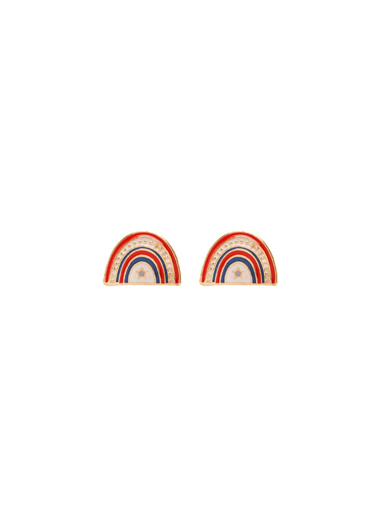 Red, White, Blue Rainbow Stud Earrings