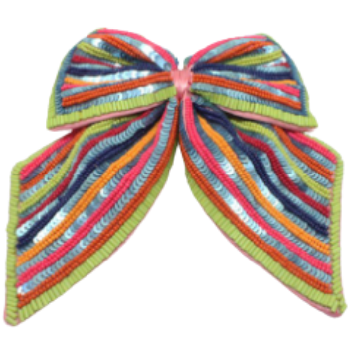Sequin Bow w/French Barrette