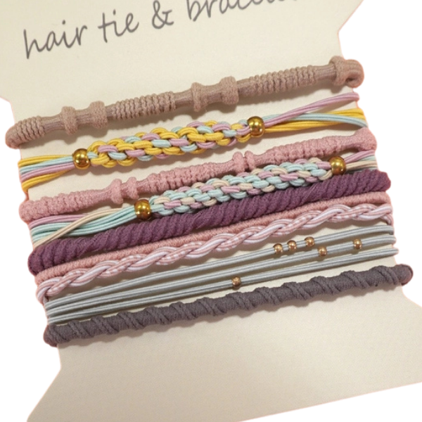 8pc Boho Bracelet/Hair Ties