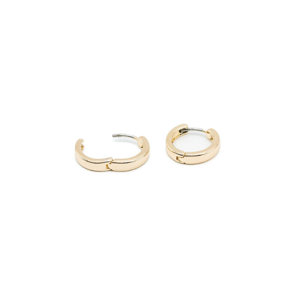 LA Gold Plated Small Flat Hoop Huggie Earring