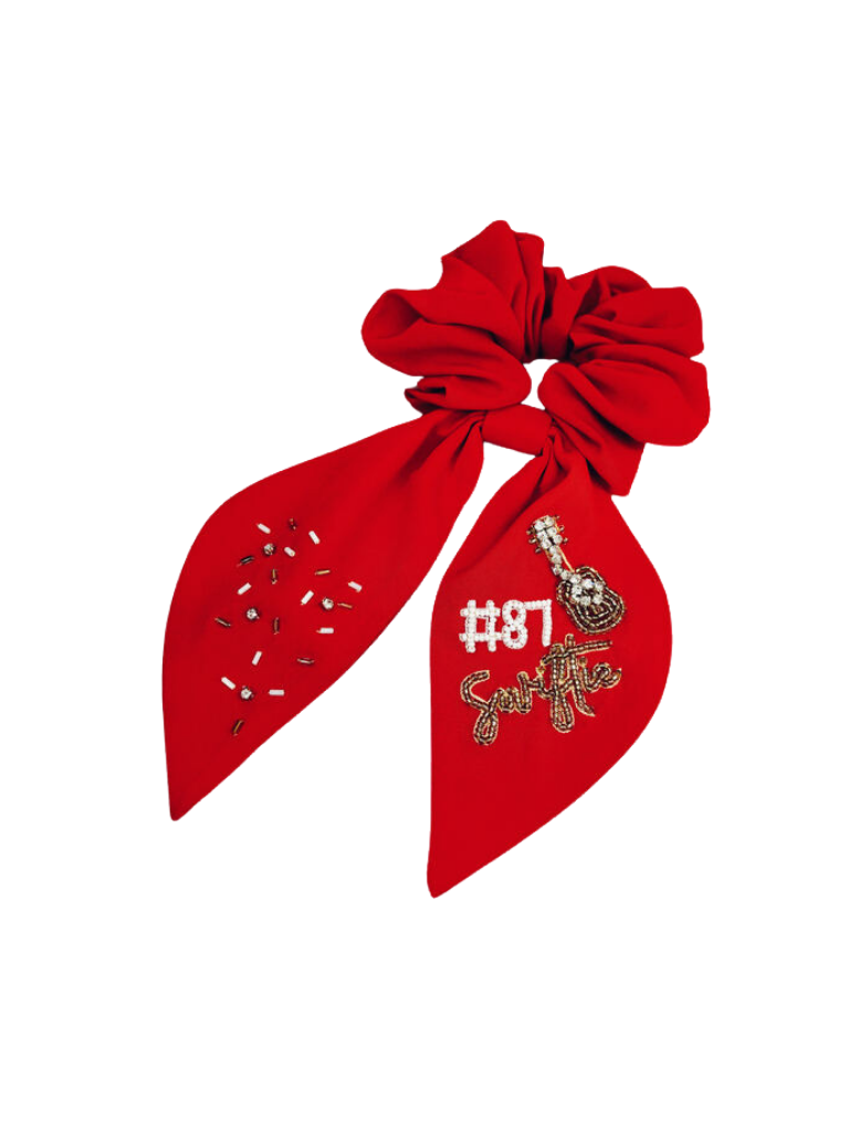 Swifty/87 Red Beaded Scrunchie