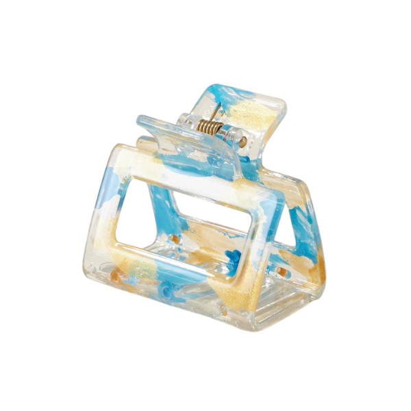 Gold & Blue Painted Claw Clip