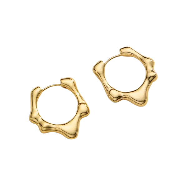 Gold Melting Clicker Hoop Earrings