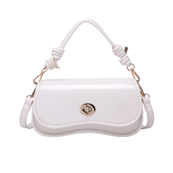 Twist-Lock Structured Crossbody Bag w/Knotted Straps