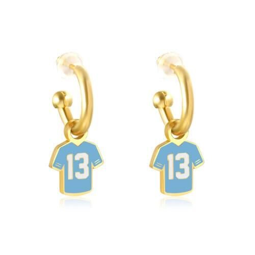 Kansas City #13 Jersey Huggie Hoop Earrings