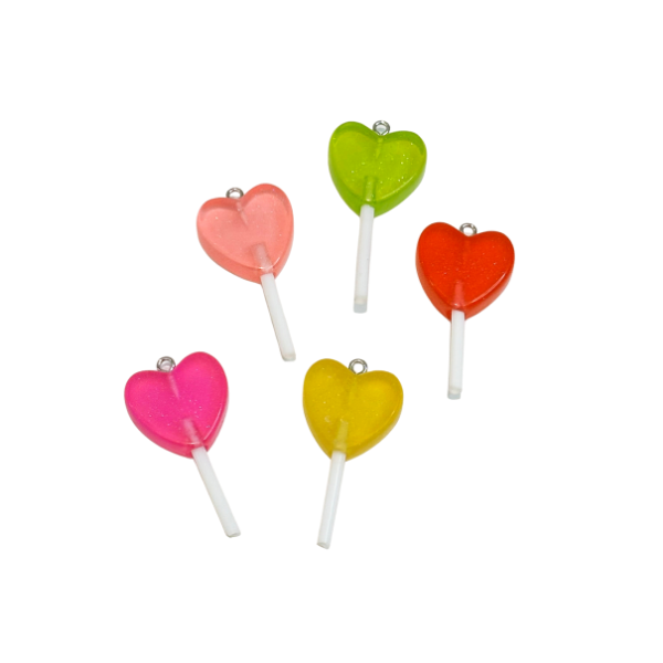 Additional Charm Bar Charms - Heart Lollipops