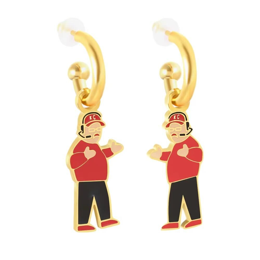 Kansas City Chiefs Full Body Sideline Coach Huggie Hoop Earrings