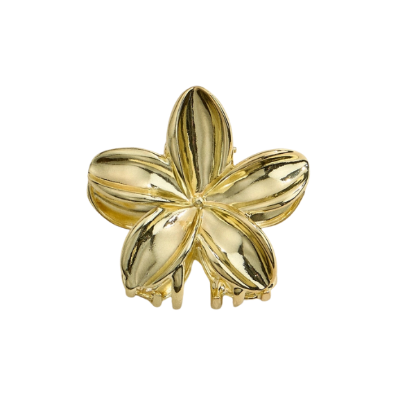 Gold Flower Metal Claw Clip