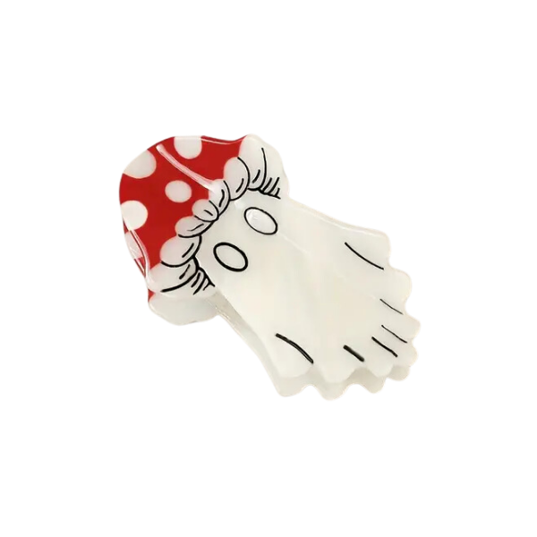 Glow-In-the-Dark Ghost Mushroom Claw Clip