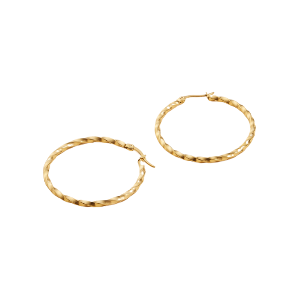 Gold Dipped Twisted Rope Hoop Earrings