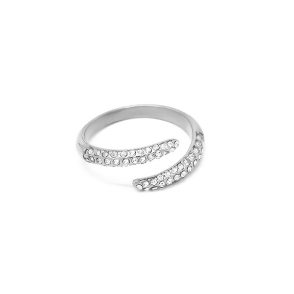 Secret Box NY 316 Stainless Steel Rhinestone Twist Ring