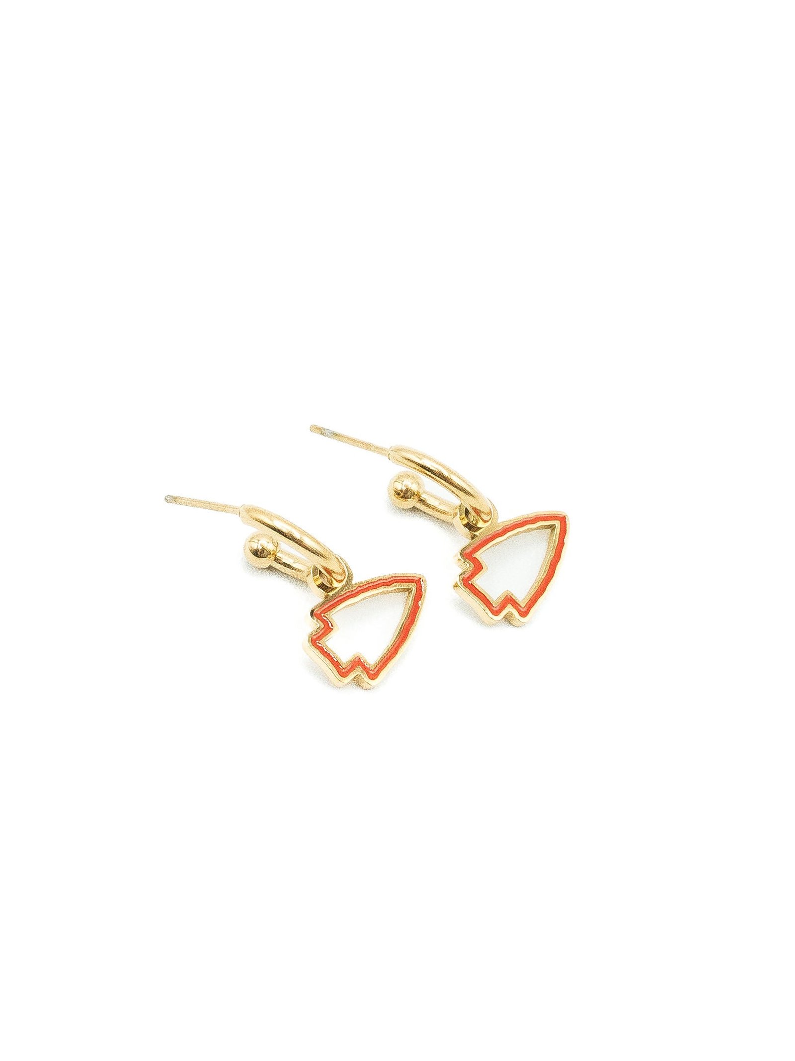 Kansas City Chiefs Red Arrowhead Huggie Hoop Earrings