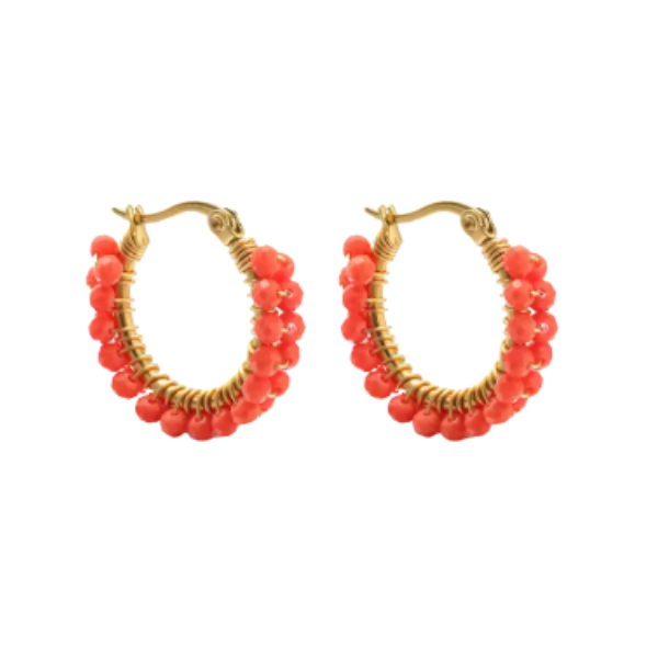 Beaded Hoop Earrings