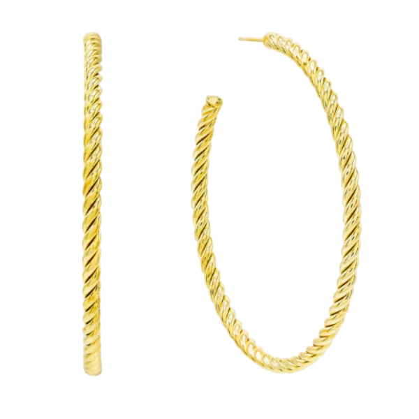 Gold Twisted Rope Hoops
