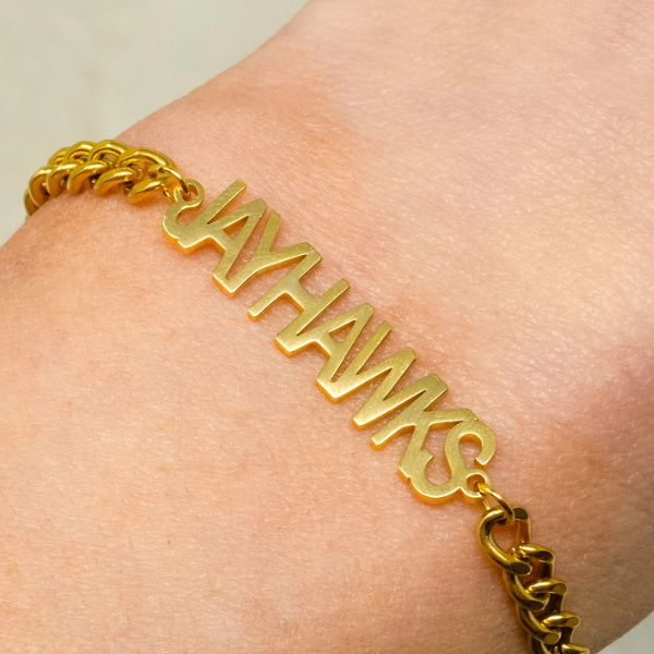 College Gold Plated Stainless Steel Bracelet