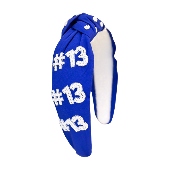 Kansas City #13 Royal Blue Beaded Headband