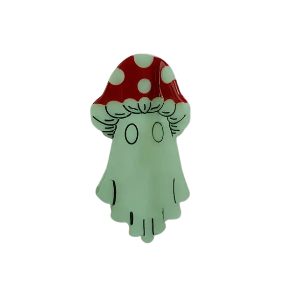 Glow-In-the-Dark Ghost Mushroom Claw Clip
