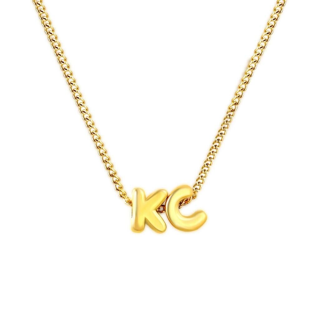 Kansas City Bubble KC Letters Necklace