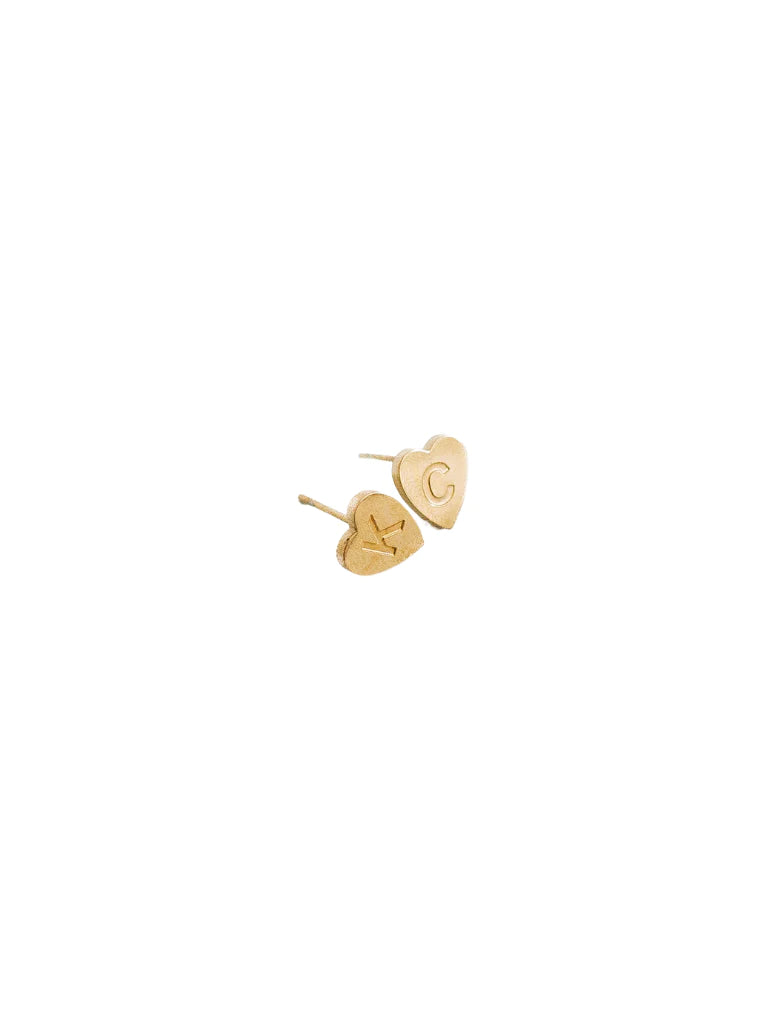 Gold KC Heart Studs
