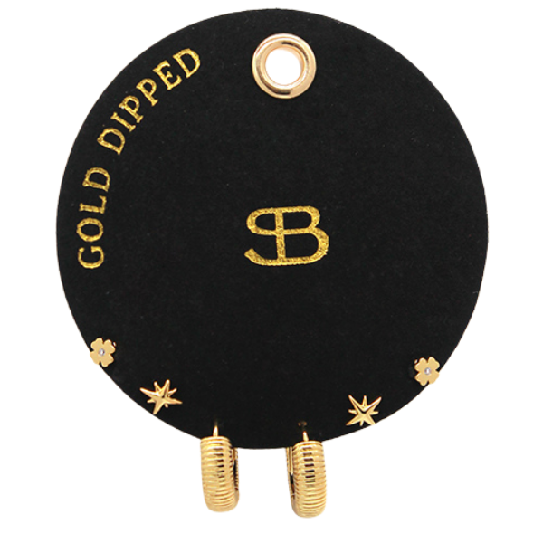 Secret Box NY Gold Dipped Hoops & Studs Earrings Set