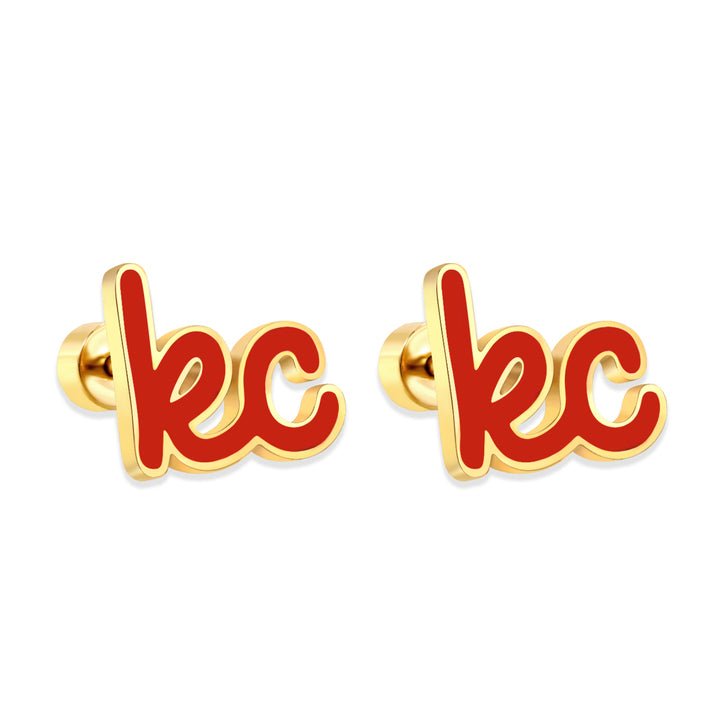 Kansas City Red Script KC Studs