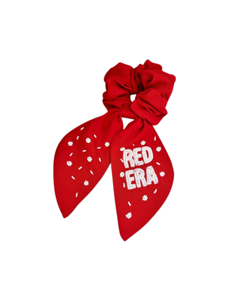 Kansas City Red Era Beaded Scrunchie