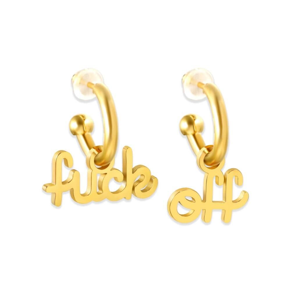 Eff Off Script Huggie Hoop Earrings