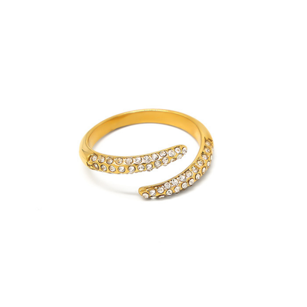 Secret Box NY 316 Stainless Steel Rhinestone Twist Ring