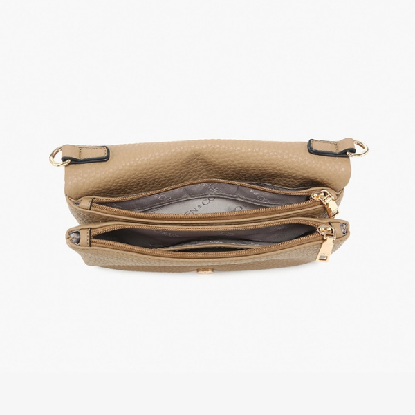Studded Flapover Crossbody Bag