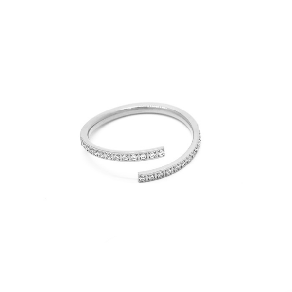 Secret Box NY 316 Stainless Steel Rhinestone Ring