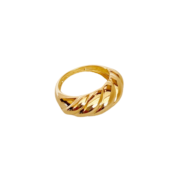18k Gold Filled Dome Croissant Ring