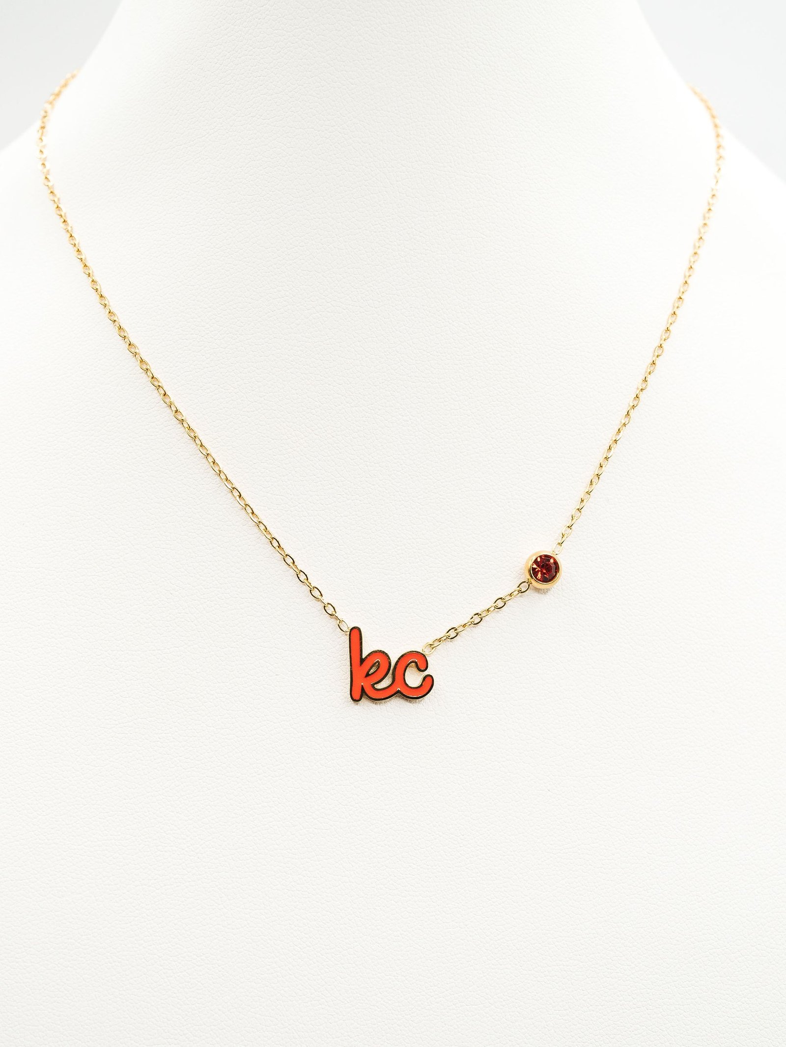 Kansas City Necklaces - Red KC Script w/Charm
