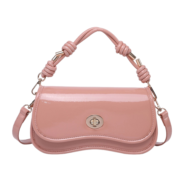 Twist-Lock Structured Crossbody Bag w/Knotted Straps