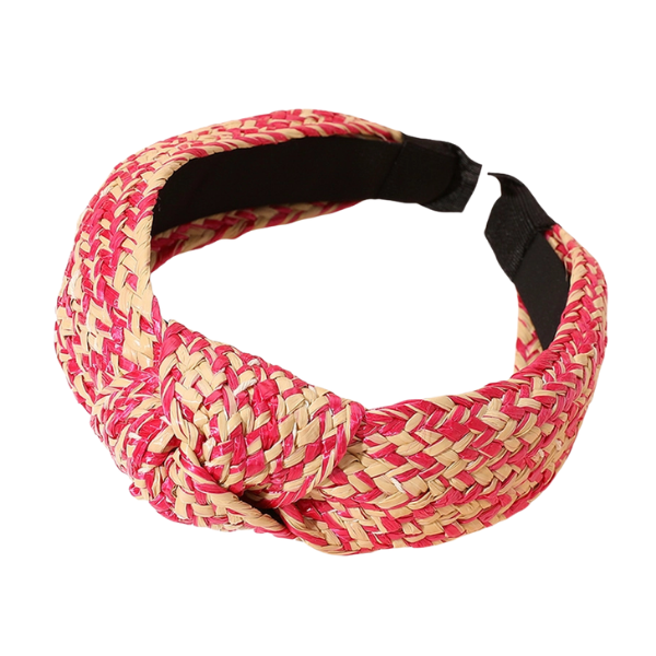 Woven Raffia Top Knot Headband