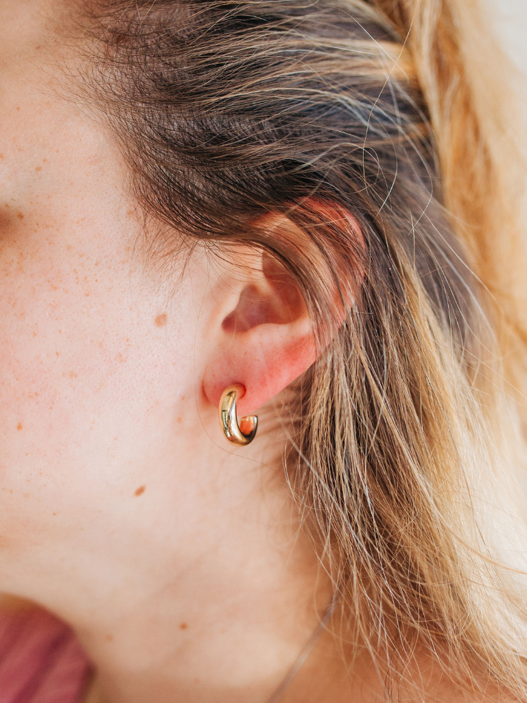 LA Small Thick S3 Tube Hoop Earrings