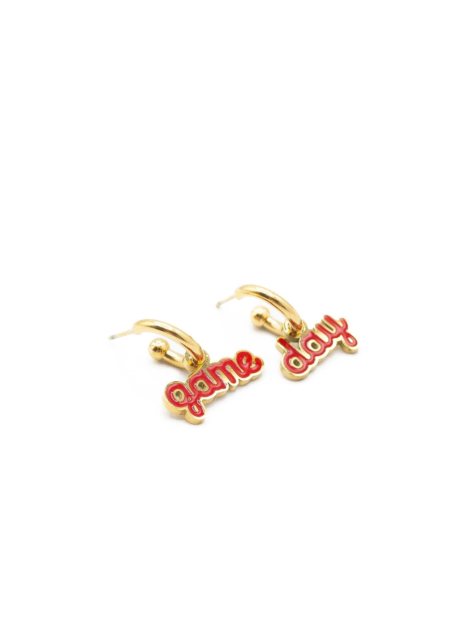 Kansas City Chiefs Red Game Day Script Earrings