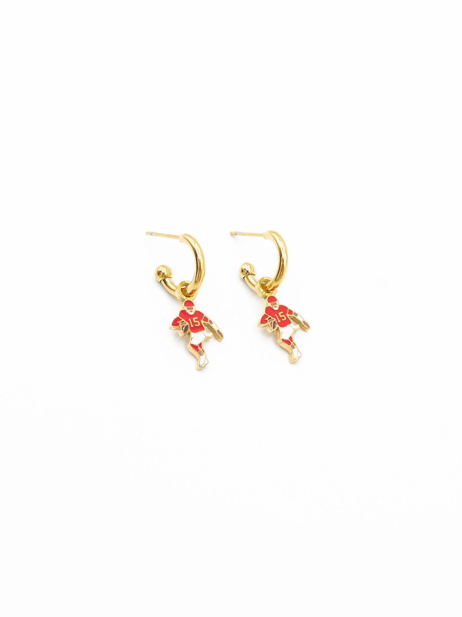 Kansas City Chiefs #15 Quarterback Huggie Hoop Earrings