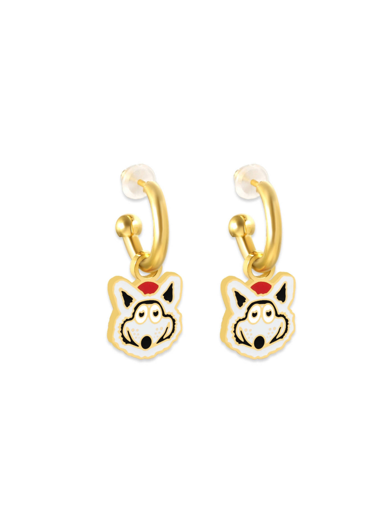 Kansas City Chiefs Mascot Huggie Hoop Earrings