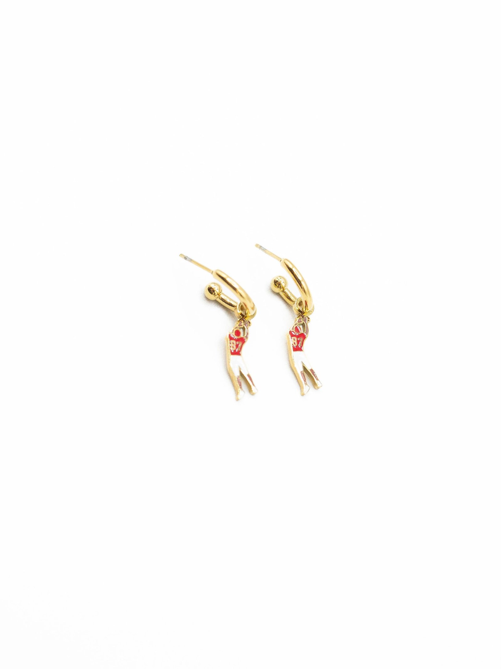 Kansas City Chiefs #87 Tight End Huggie Hoop Earrings
