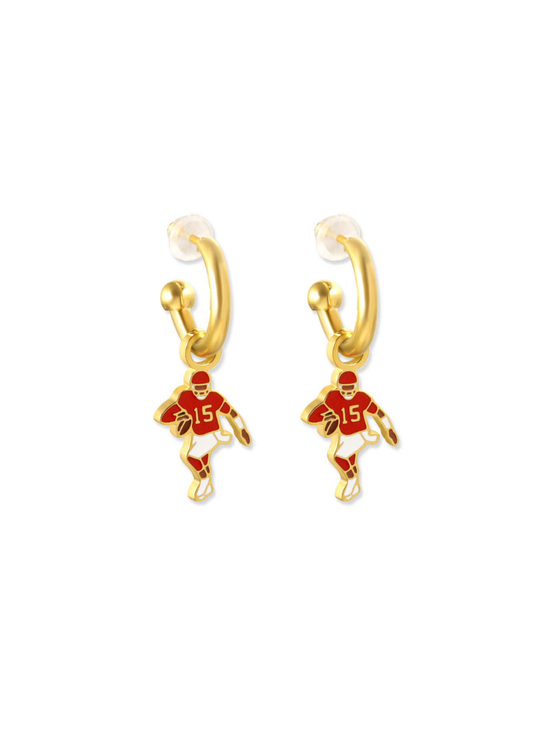Kansas City Chiefs #15 Quarterback Huggie Hoop Earrings